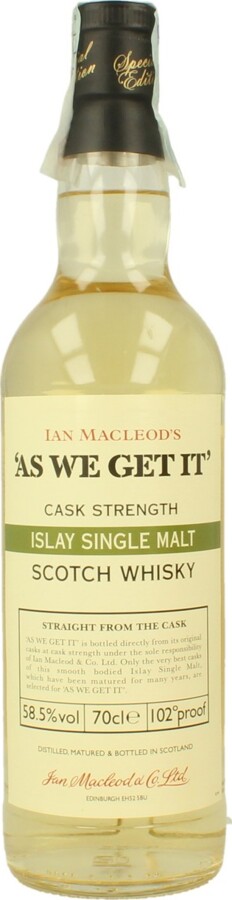 As We Get It NAS IM Islay Single Malt 58.5% 700ml