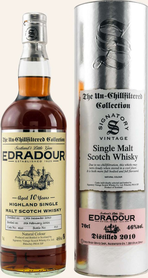 Edradour 2010 SV The Un-Chillfiltered Collection Sherry Butt #420 46% 700ml