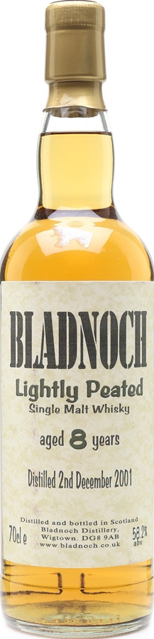 Bladnoch 2001 Lightly Peated 58.2% 700ml