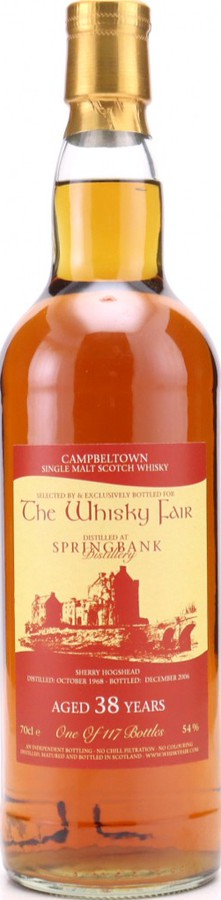 Springbank 1968 WF Sherry Hogshead 54% 700ml