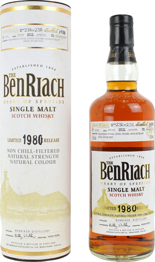 BenRiach 1980 Single Cask Bottling Batch 3 26yo New Oak Wood Barrel #2535 55% 700ml