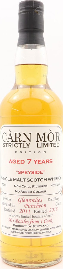 Glenrothes 2011 MMcK Carn Mor Strictly Limited Edition Sherry Puncheon 46% 700ml