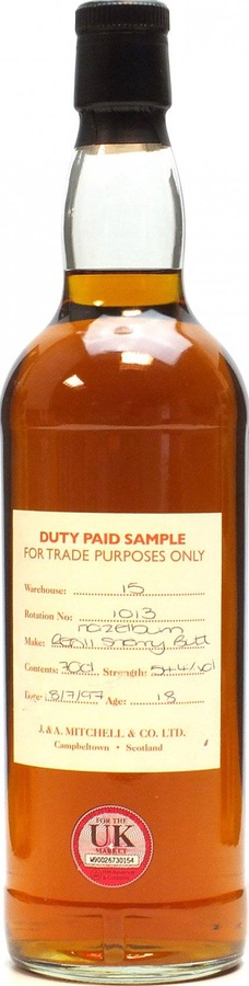 Hazelburn 1997 Duty Paid Sample For Trade Purposes Only Refill Sherry Butt Rotation 1013 Springbank Society Members 54.4% 700ml