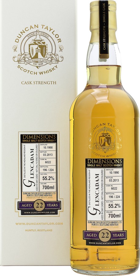 Glencadam 1990 DT Dimensions Bourbon Cask #6022 55.2% 700ml