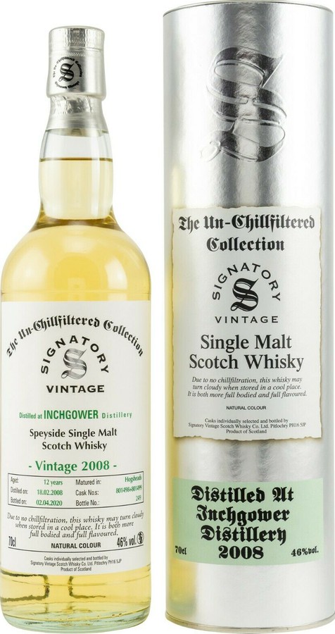 Inchgower 2008 SV The Un-Chillfiltered Collection 801498 + 801499 46% 700ml