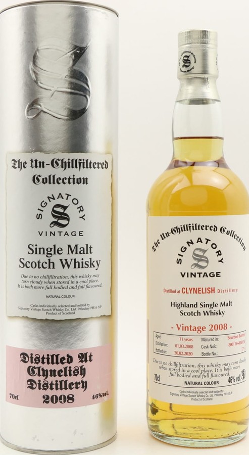 Clynelish 2008 SV The Un-Chillfiltered Collection 800118 & 800134 46% 700ml