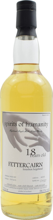 Fettercairn 1997 spco Spirits of Humanity 18yo Bourbon Hogshead #3353 58.1% 700ml