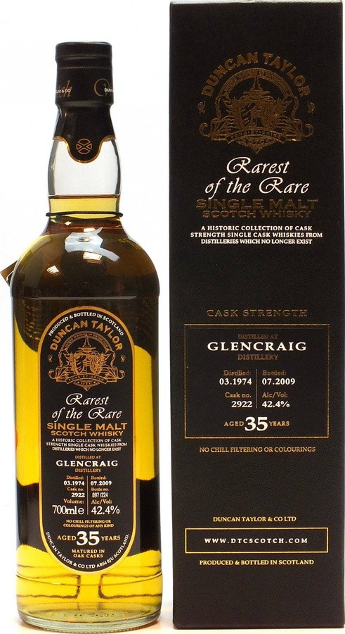 Glencraig 1974 DT Rarest of the Rare Oak Cask #2922 42.4% 700ml