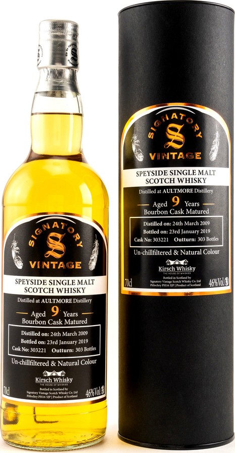 Aultmore 2009 SV Un-chillfiltered & Natural Colour Bourbon Cask #303221 Kirsch Whisky 46% 700ml