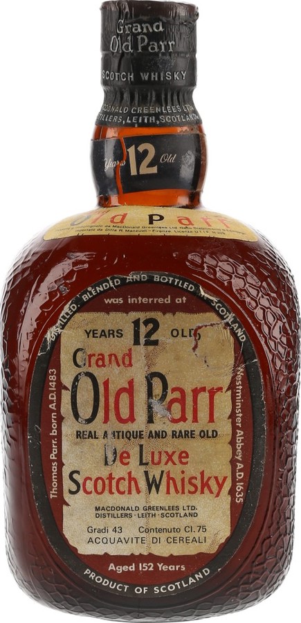 Grand Old Parr De Luxe Scotch Whisky Real Antique and Rare Old 43% 750ml