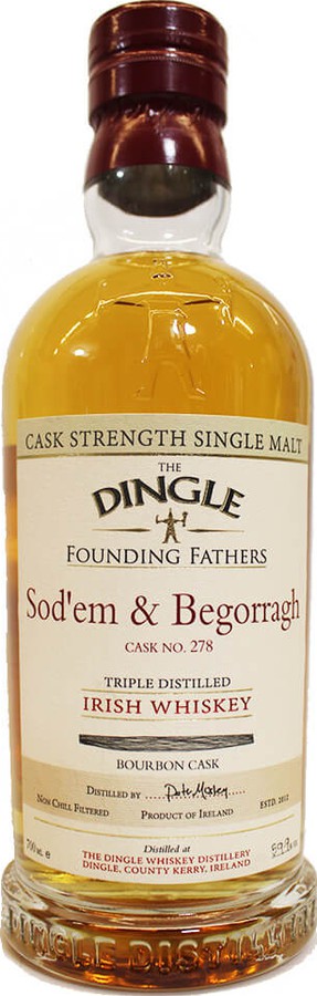 Dingle Sod'em & Begorragh Founding Fathers Bottling Bourbon Cask #278 59.9% 700ml