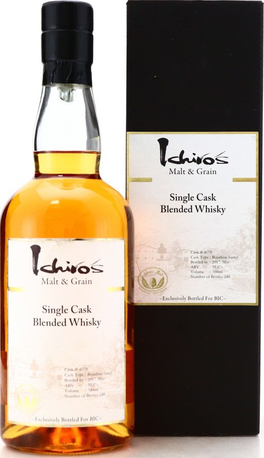 Ichiro's Malt & Grain Single Cask Blended Whisky Bourbon Barrel #4079 BIC 59.1% 700ml