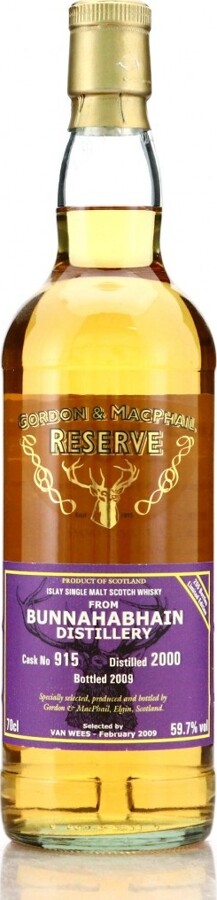 Bunnahabhain 2000 GM Reserve for van Wees 1st Fill Bourbon Barrel #915 59.7% 700ml