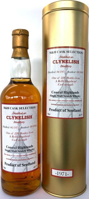 Clynelish 1971 TS M&H Cask Selection Refill Hogshead 45.7% 700ml