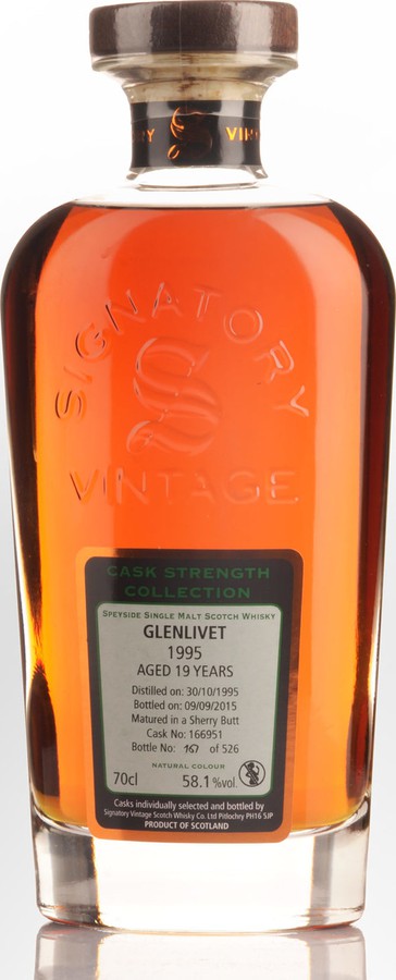 Glenlivet 1995 SV Cask Strength Collection Sherry Butt #166951 58.1% 700ml
