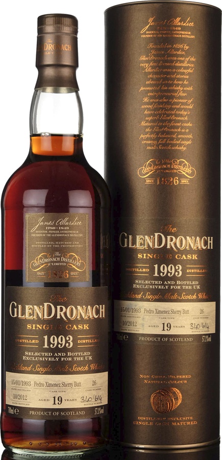 Glendronach 1993 Single Cask Oloroso Sherry Butt #10 53% 750ml