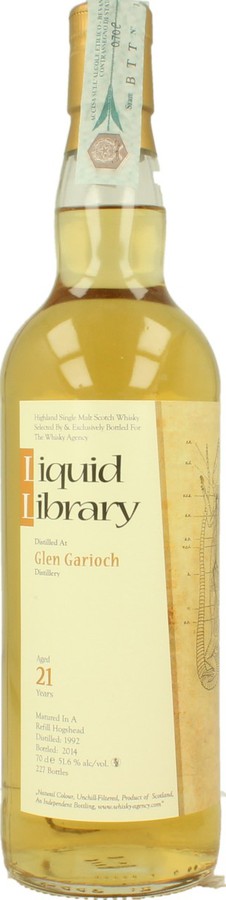 Glen Garioch 1992 TWA Liquid Library Refill Hogshead 51.6% 700ml