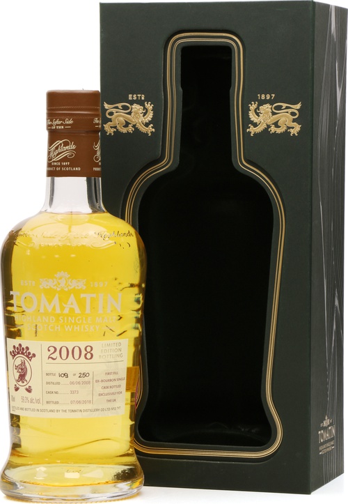 Tomatin 2008 Limited Edition 1st Fill Ex-Bourbon Cask #3373 UK Exclusive 59.3% 700ml