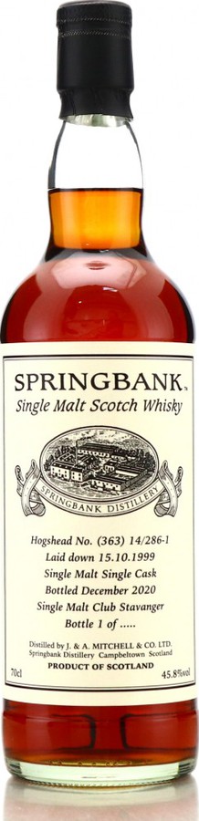 Springbank 1999 Private Bottling Sherry Hogshead (363) 14/286-1 Single Malt Club Stavanger 45.8% 700ml