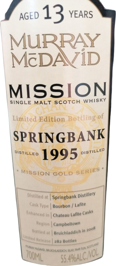 Springbank 1995 MM Mission Gold Series Bourbon Chateau Lafite Finish 55.4% 700ml