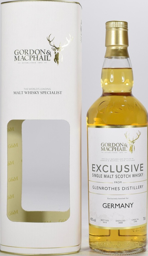 Glenrothes 2000 GM Exclusive 1st Fill Bourbon Barrel #2785 40% 700ml