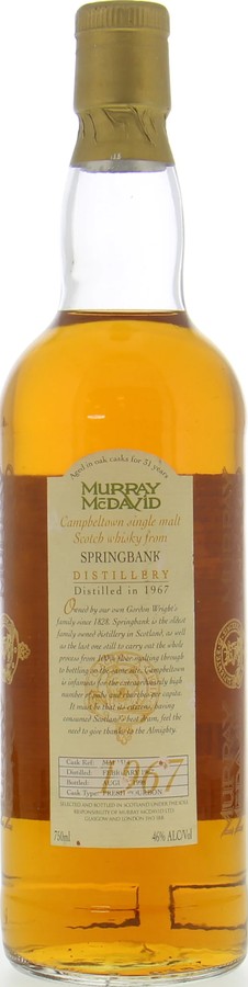 Springbank 1967 MM Fresh Bourbon 46% 700ml