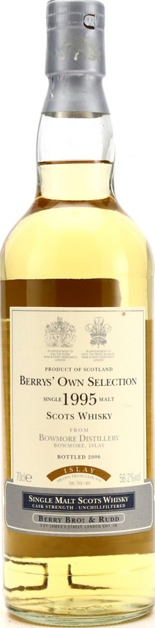 Bowmore 1995 BR Berrys Own Selection 38 40 56.2% 700ml