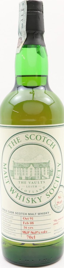 Laphroaig 1991 SMWS 29.65 Big sweet and smoky Refill Butt 56% 700ml