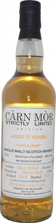 Blair Athol 2010 MMcK Carn Mor Strictly Limited Edition Sherry Butt 46% 700ml