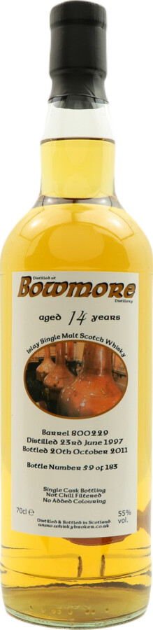 Bowmore 1997 WhB Refill Bourbon Barrel #800229 55% 700ml