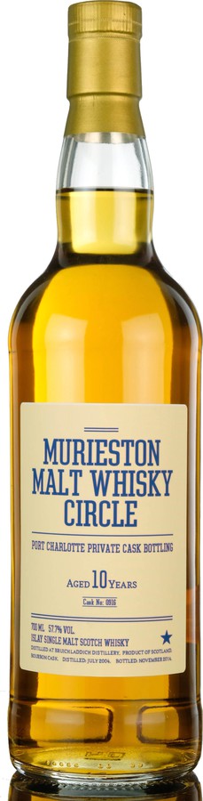 Port Charlotte 2004 Private Cask Bottling #0916 Murieston Malt Whisky Circle 57.7% 700ml