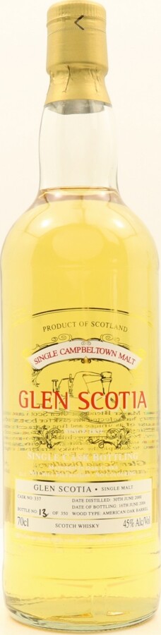 Glen Scotia 2000 Heavily Peated Distillery Select 5yo American Oak Barrel #337 45% 700ml