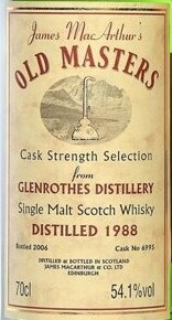 Glenrothes 1988 JM Old Master's Cask Strength Selection #6995 54.1% 700ml