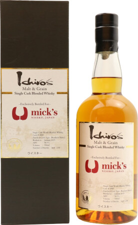Ichiro's Malt & Grain Single Cask World Blended Whisky Bourbon Barrel #4989 Mick's Niseko Japan 58.5% 700ml