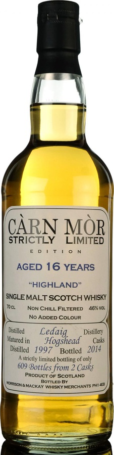 Ledaig 1997 MMcK Carn Mor Strictly Limited Edition 16yo 2 Hogsheads 46% 700ml