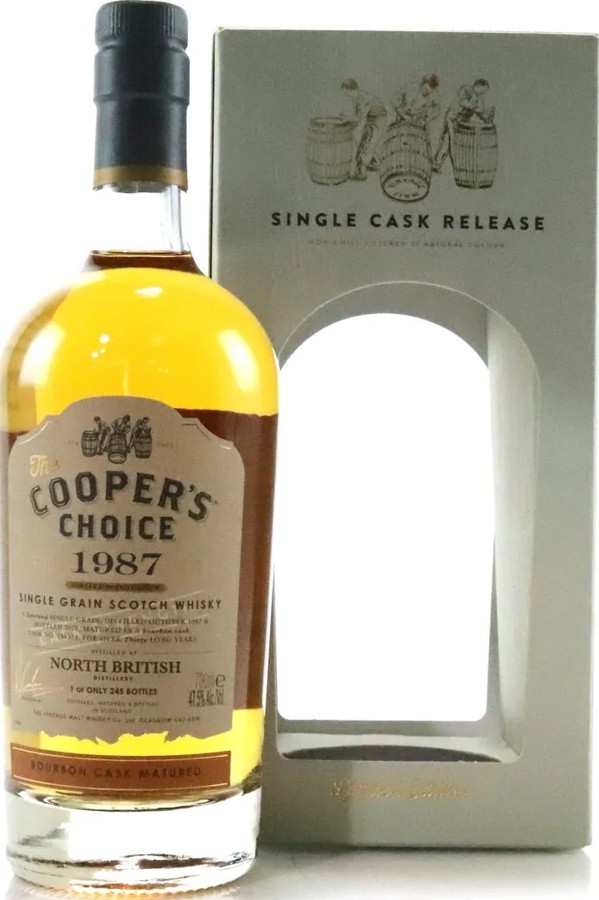 North British 1987 VM The Cooper's Choice Bourbon Cask #238574 47.5% 700ml