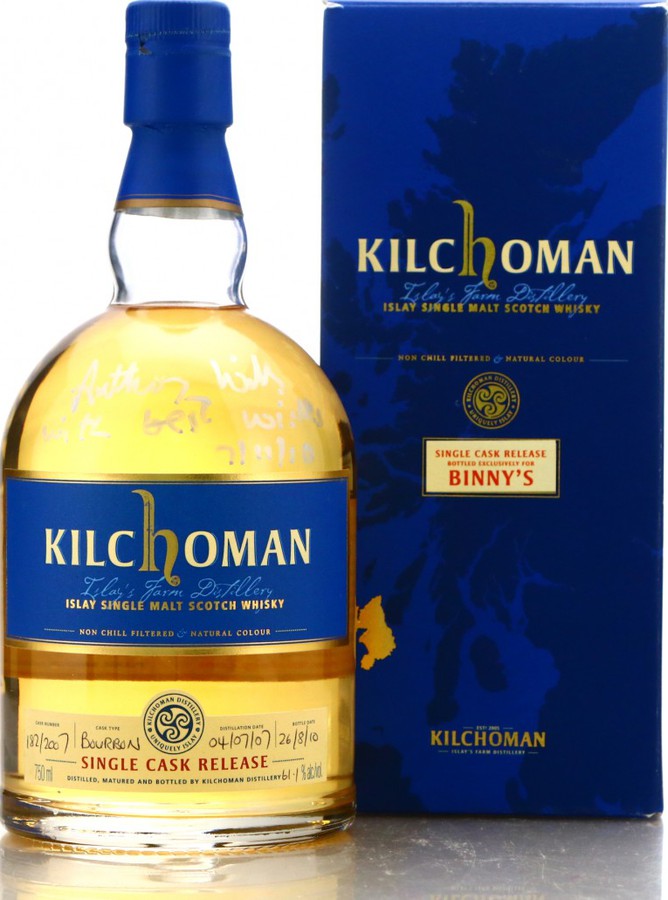 Kilchoman 2007 Single Cask for Binny's Bourbon 182/2007 61.1% 750ml