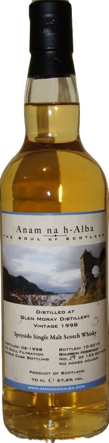 Glen Moray 1998 ANHA The Soul of Scotland Bourbon Cask 57.6% 700ml