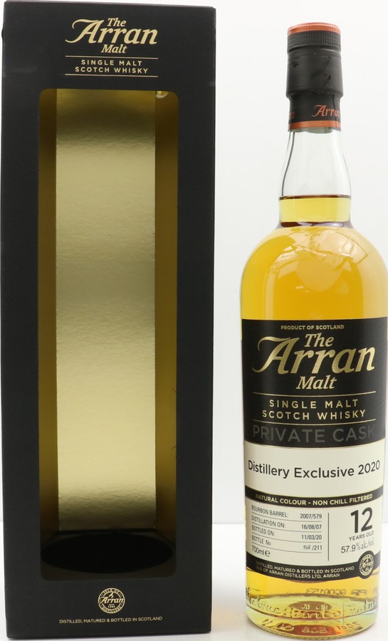 Arran 2007 Distillery Exclusive Bourbon Barrel 2007/579 57.9% 700ml