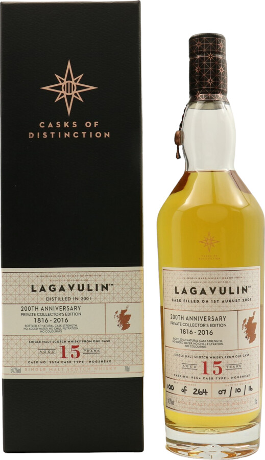 Lagavulin 2001 Casks of Distinction 200th Anniversary Private Collector's Edition 15yo #9554 54.2% 700ml