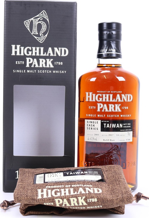 Highland Park 2003 Single Cask Series Refill Butt #5708 Taiwan Duty Free Exclusive 61.1% 700ml