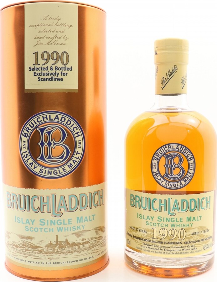 Bruichladdich 1990 for Scandlines 17yo Bourbon Tempranillo Finish 46% 700ml