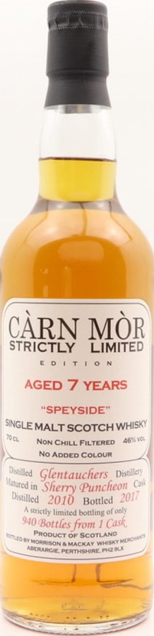 Glentauchers 2010 MMcK Carn Mor Strictly Limited Edition Sherry Puncheon 46% 700ml