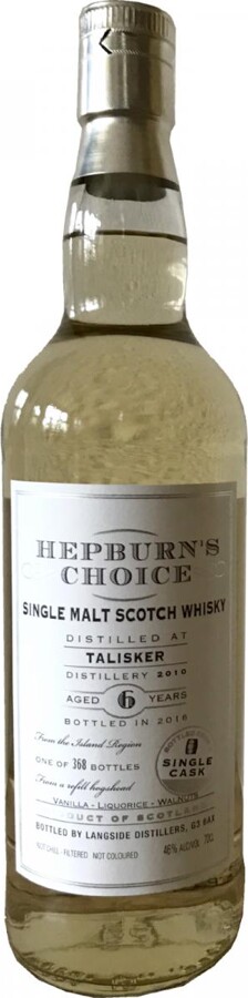 Talisker 2010 LsD Hepburn's Choice 6yo Refill Hogshead 46% 700ml