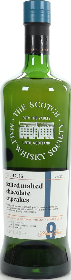 Tobermory 2008 SMWS 42.35 Salted malted chocolate cupcakes Refill Ex-Bourbon Barrel 62% 700ml