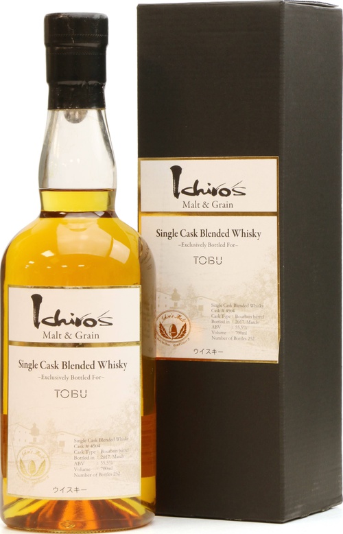 Ichiro's Malt & Grain Single Cask Blended Whisky Bourbon Wood #4504 TOBU 55.5% 700ml