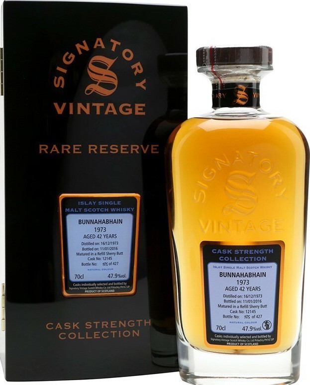 Bunnahabhain 1973 SV Rare Reserve Cask Strength Collection 42yo Refill Sherry Butt #12145 47.9% 700ml