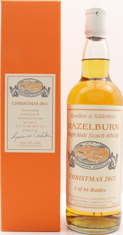 Hazelburn Rundlets & Kilderkins Christmas 2012 46% 700ml