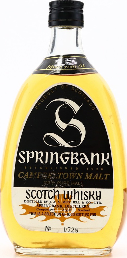 Springbank 15yo Pear Shape bottle White label 43% 750ml