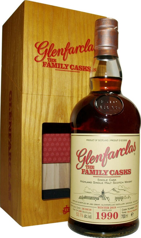 Glenfarclas 1990 The Family Casks Release W19 Sherry Hogshead #1188 53.1% 700ml